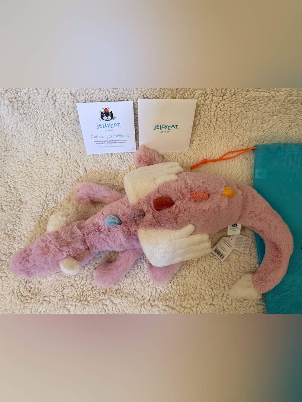 Jellycat Ruby Crusie Exclusive Duskrise Dragon Authentic +Dust Bag. Beautiful!